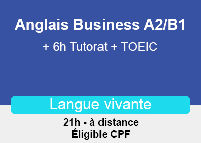 Anglais Business A2/B1 + 6h Tutorat + TOEIC